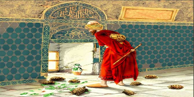 Osman Hamdi Bey'in kaplumbağa Terbiyecisi tablosunda hangi müzik aleti var