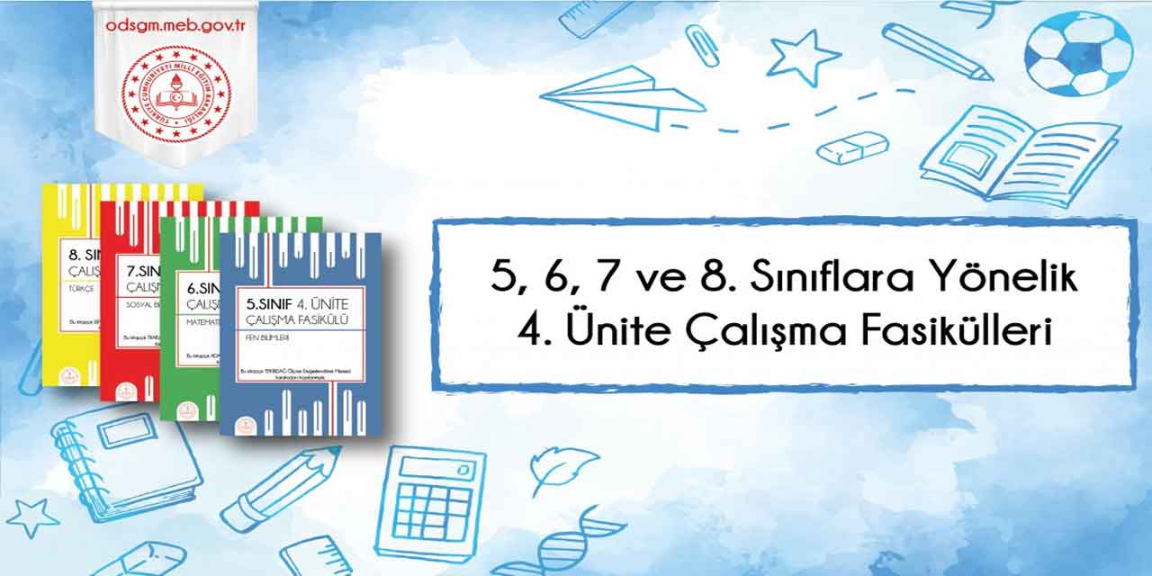 Ortaokul öğrencileri için 4. Ünite 3.350 soruluk yeni kaynak desteği