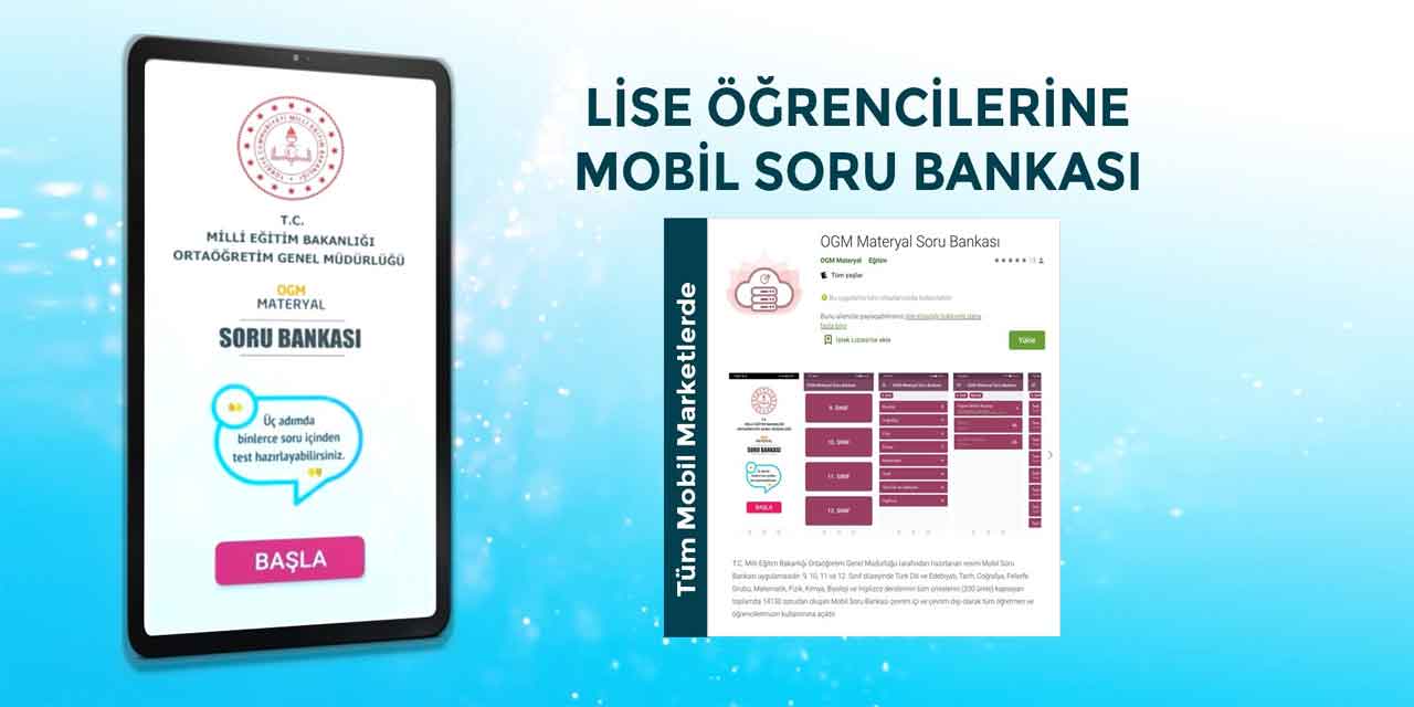 Lise öğrencileri için 15 bin soruluk mobil soru bankası